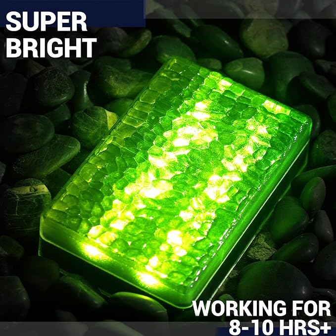Solar Driveway Lights Color Changing 6x9 Inch Solar Paver Light Heavy Duty IP67 Waterproof Recessed Brick LED Landscape Lighting for Pathway Ground Pool Patio Garden (RGBW 1Pack)