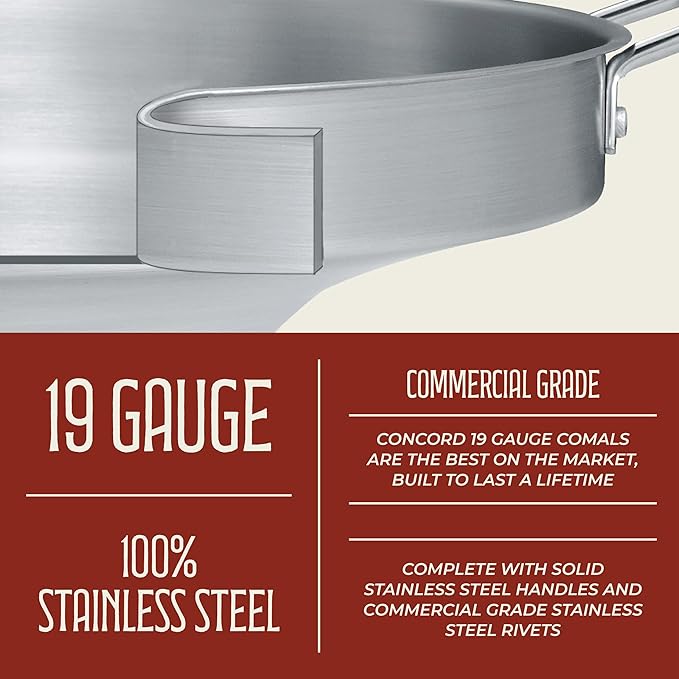 Concord 30 Powder Coated Steel Comal Stand with Stainless Steel Comal and Roadster Single Propane Burner. Great for Discada Tacos Street Vendor Etc.…