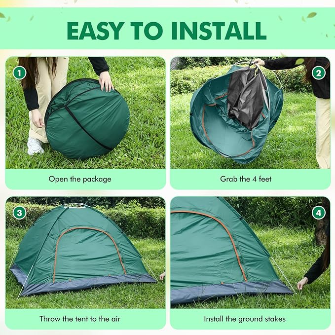 Woanger 10/16 Pack Bulk 2 Person Camping Tents for Homeless Lightweight Tent with Rain Fly and Carrying Bag Waterproof Windproof Setup Pop Up for Camping Backpacking Donation