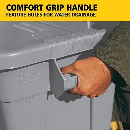 Rubbermaid Commercial Products BRUTE Tote Storage Container with Lid 14-Gallon-included Rugged/Reusable Boxes for Moving/Storing in Garage/Basement/Attic/Jobsite/Truck/Camping Gray