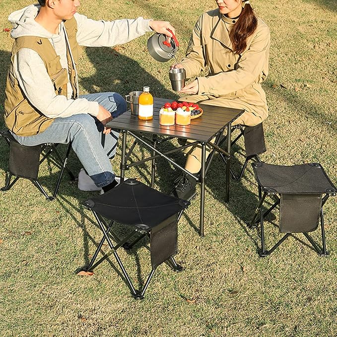 Camping Stool Folding Samll Chair Portable Stool for Camping Fishing Hiking Gardening Camping Chair with Carry Bag
