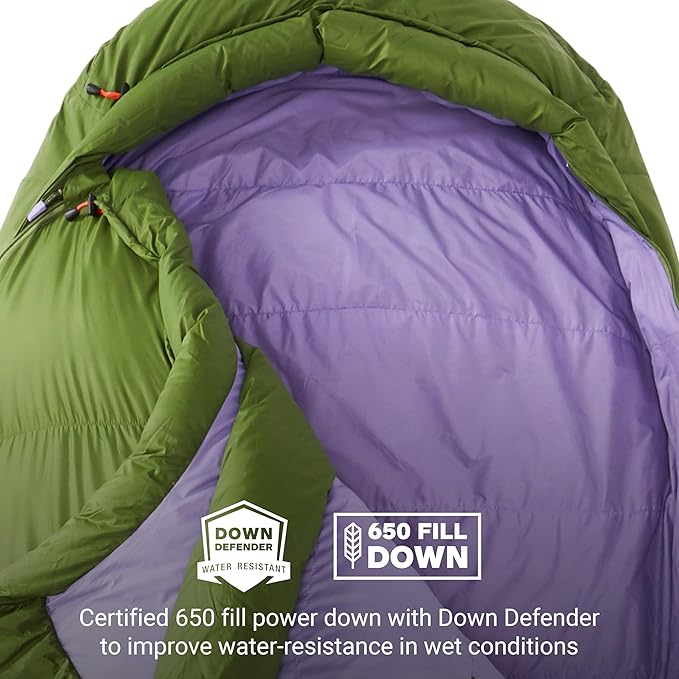 MARMOT Women's Angel Fire 25° Sleeping Bag 650 Fill Down for Camping &amp Backpacking
