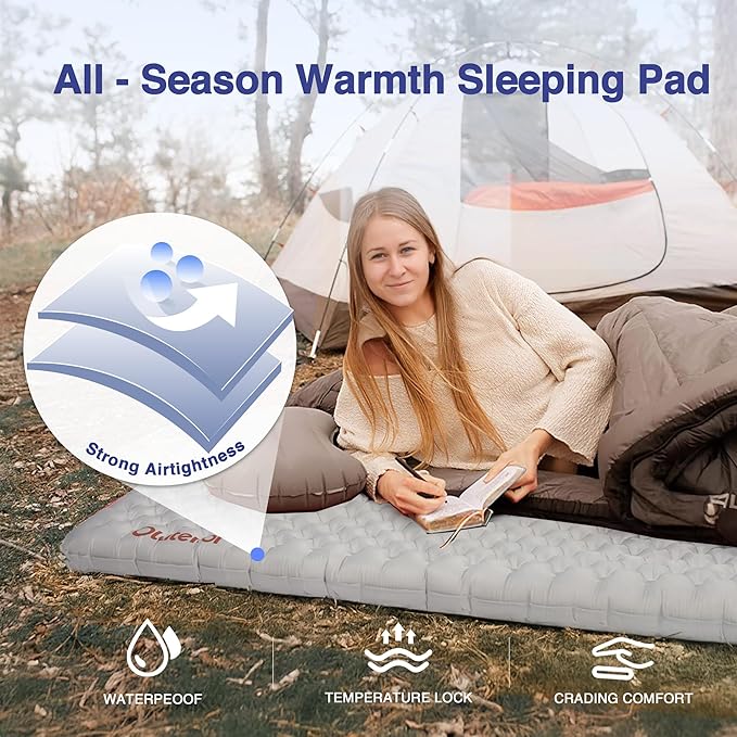 Ultralight Sleeping Pad 28oz 7.2 R Insulated Inflatable Sleeping Pad Lightweight Sleeping Mat for Camping Hiking Backpacking Climbing with Inflatable Bag Regular (70.9 × 23.6in)