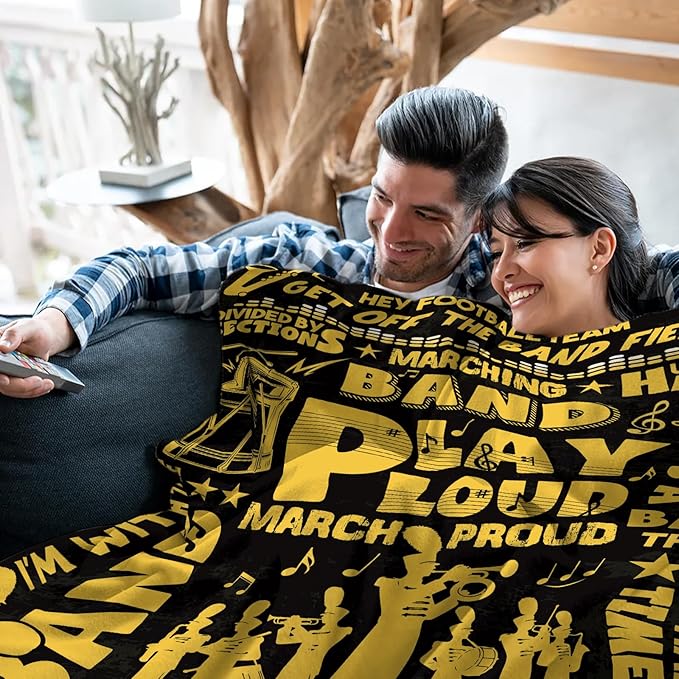 Marching Band Gifts Blanket for Teens Band Director Gifts for Marching Band Adult Band Flannel Blanket for Men/Women Rock Band Blanket 50 * 60 Christmas Birthday Thanksgiving Gift