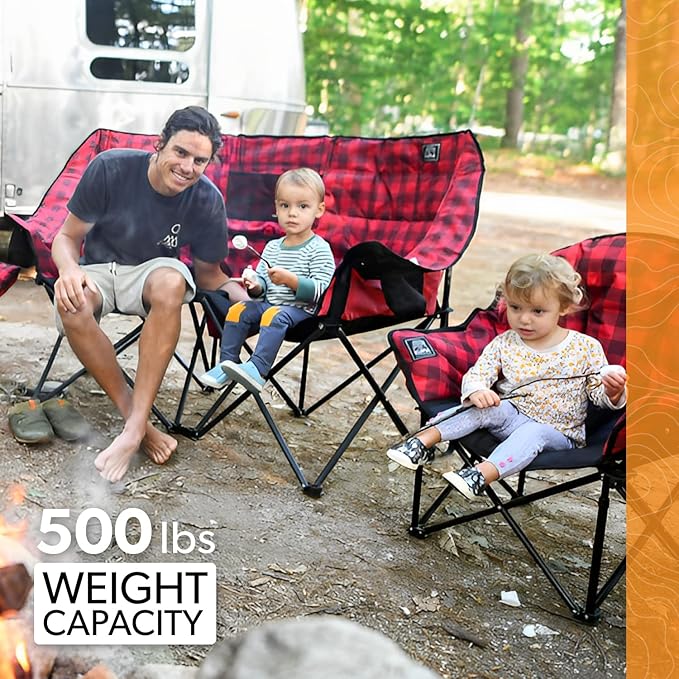 Kuma Outdoor Gear Kozy Bear Chair with Carry Bag Ultimate Portable Luxury Outdoor Double Camping Chair for Glamping Sports &amp Outdoor Adventures (Heather Grey/Black)