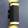 RAYVO Dusk to Dawn Outdoor Wall Light Modern Up and Down Outdoor Light Fixture with Sensor Waterproof Aluminum Wall Sconce for Porch Garage Patio LED Bulbs Included Black Finish