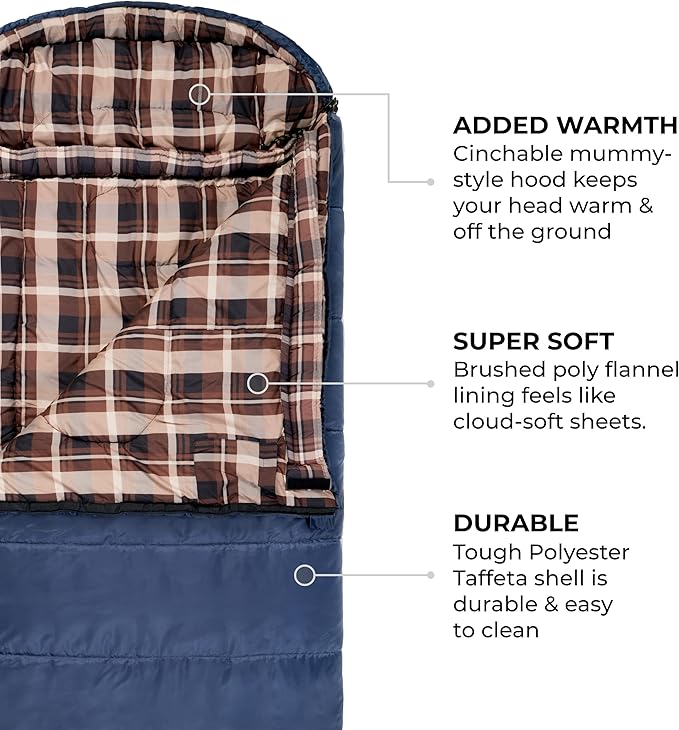 Teton Celsius XL 25F 20F 0F Degree Sleeping Bags All Weather Warm Sleeping Bag for Adults and Kids Camping Season Compression Sack Included