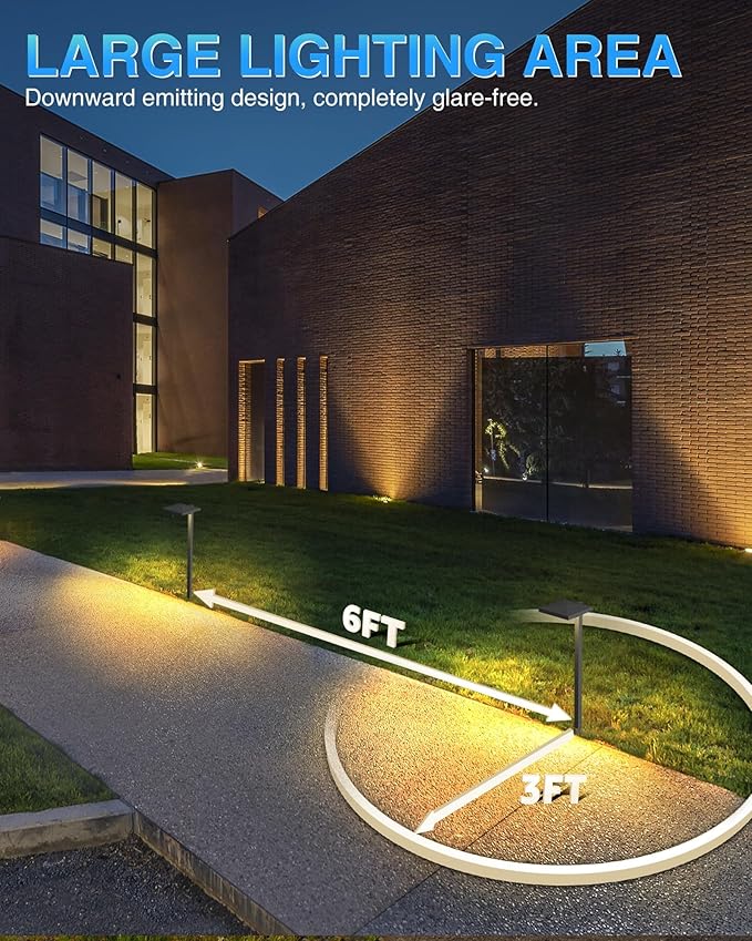 SUNVIE 3CCT Low Voltage Pathway Lights Wired Pathway Lights Outdoor 5W 3000K Anti Glare LED Low Voltage Landscape Lighting Waterproof Landscape Path Lights for Walkway Backyard Garden Patio 4 Pack