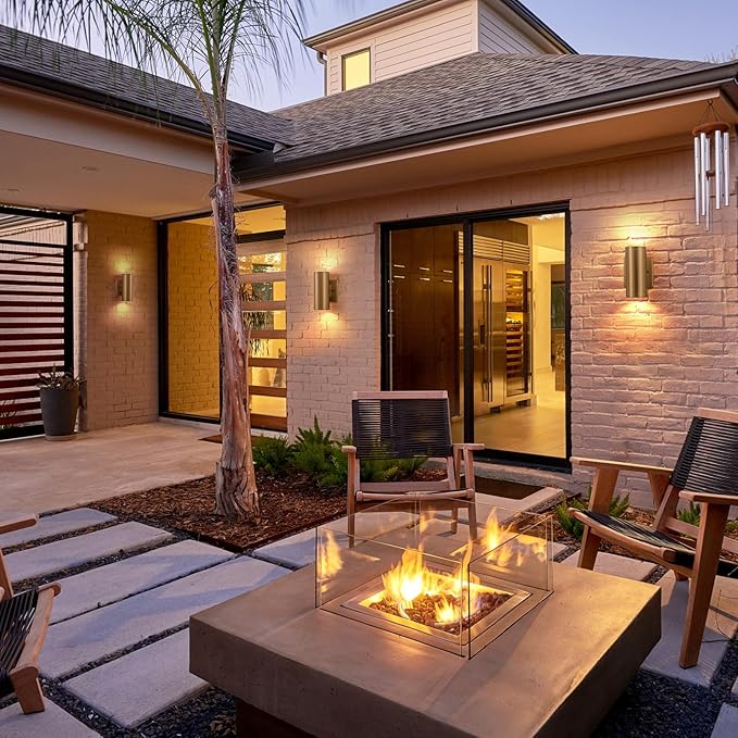Modern Outdoor Wall Light 2 Packs Up and Down Lights 7 Gold Exterior Light Fixture for House Porch Patio Garage