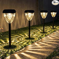Ensenior Solar Pathway Lights Outdoor - 14.17 Height 3000K LED Landscape Garden Lights IP65 Waterproof Tool-Free Auto ON/Off for Garden Yard Patio Walkway Landscape 16-Pack