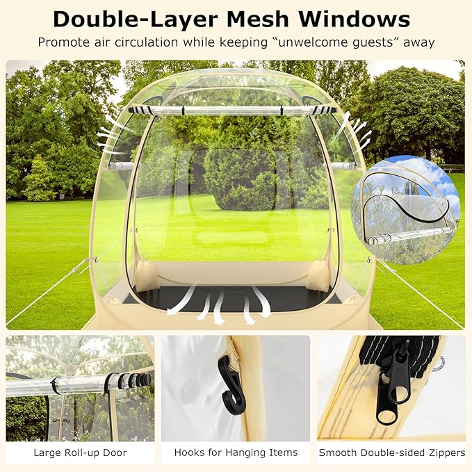 Goplus Sports Tent Instant Pop up Weatherproof Shelter Portable &amp Foldable Outdoor Clear View Bubble Tent w/Carrying Bag Floor Mat Watch Sports Events Camping
