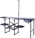 GCI OUTDOOR Master Cook Station | Portable Folding Kitchen Table with Soft Shell Sink Heat Resistant Tabletop &amp Telescoping Lanter Pole Perfect for Camping Trips