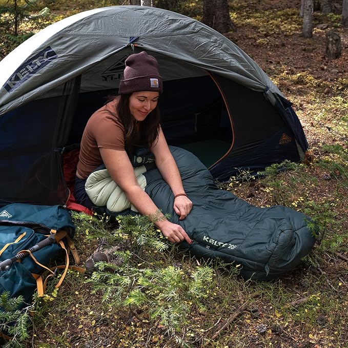 Kelty Cosmic Synthetic Fill 20 Degree Backpacking Sleeping Bag – Compression Straps Stuff Sack Included