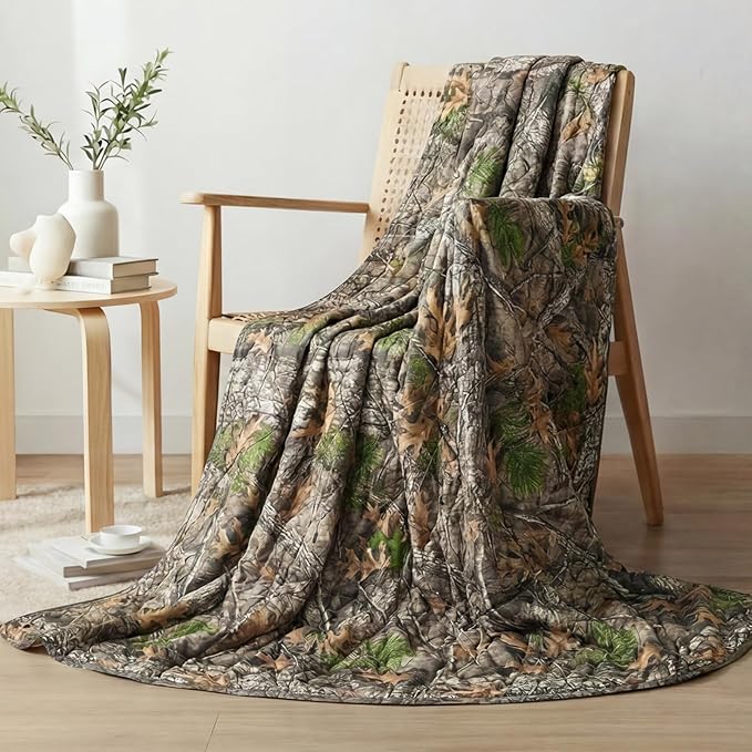 LOOGU Camo Blanket Waterproof Insulation Poncho Liner for Outdoor Camping Hiking Hunting Survival Backpacking Picnicking