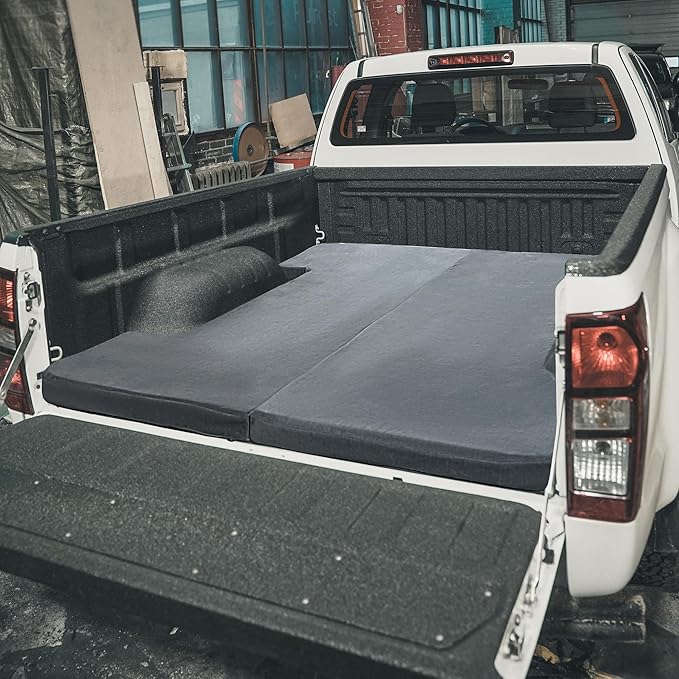 HOMBYS Memory Foam Truck Bed Mattress for 6ft to 6.5ft Foldable 2.5 Thickness Full Size Truck Bed Pick Up Mattress for Tent Camping Grey