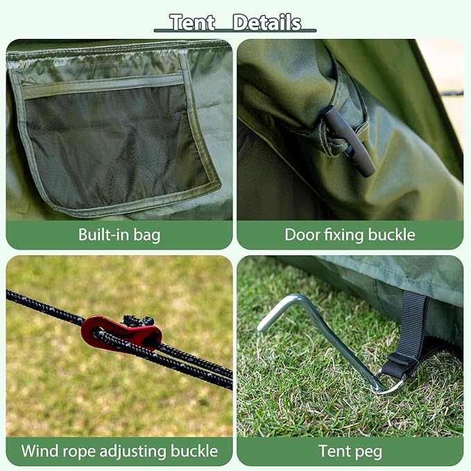 Inflatable Camping Tent with Hand Pump Waterproof Outdoor Blow up Tent 2-8 Person Oxford 4 Season Glamping Air Tent Cabin House with Mesh Windows &amp Door