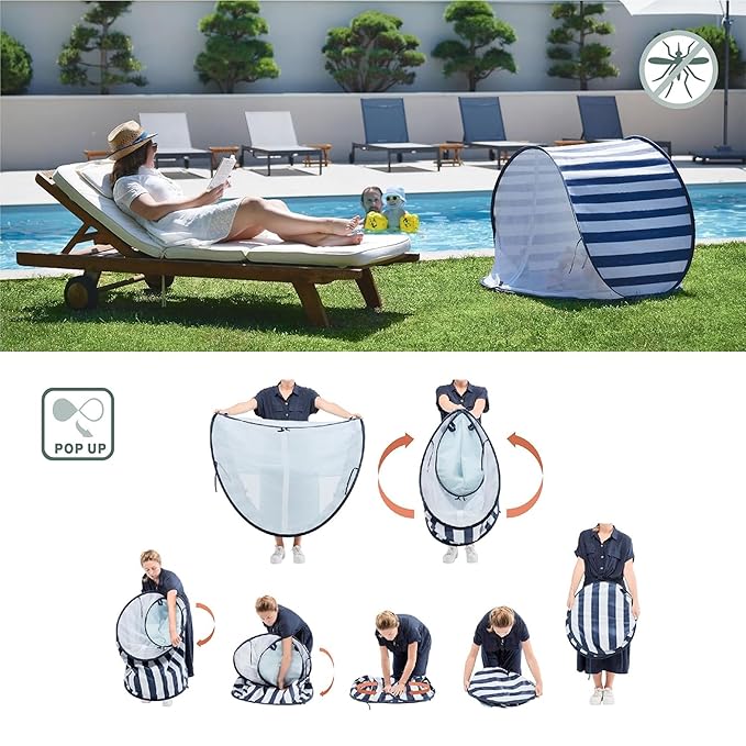 Babymoov Baby Anti UV Tent Sun Protection UPF 50+ Pop Up Play Tent and Sun Shade Marine (Summer 2025 Edition)