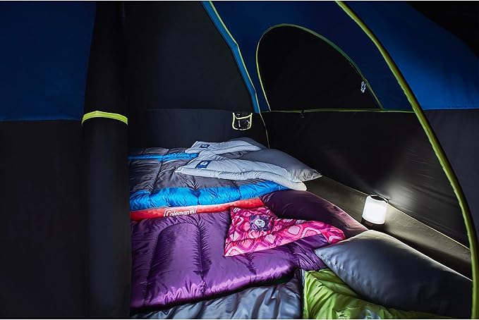 Coleman Carlsbad Dark Room Tent with Screened Porch 4/6 Person Tent Blocks 90% of Sunlight to Keep Inside Cool Weatherproof Shelter with Easy Setup Made of PFAS-Free Materials