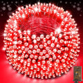 SAUIRS 197FT 500 LED Christmas Lights Outdoor String Lights with 8 Modes Timer Waterproof Fairy Light Plug in for Outside Indoor Party Xmas Palm Tree Yard Wedding Decorations(Red)