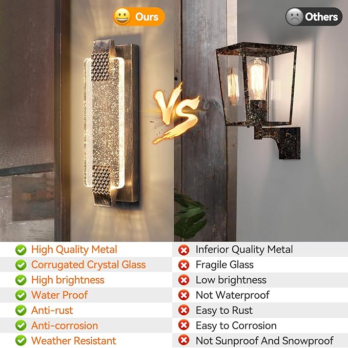 camuucci Dusk to Dawn Outdoor Light15.7 Inches LED Porch Lights Outdoor Waterproof Modern Outside Sconce Wall Mount for Doorway Hallway Porch Patio Yard Doorway Bronze