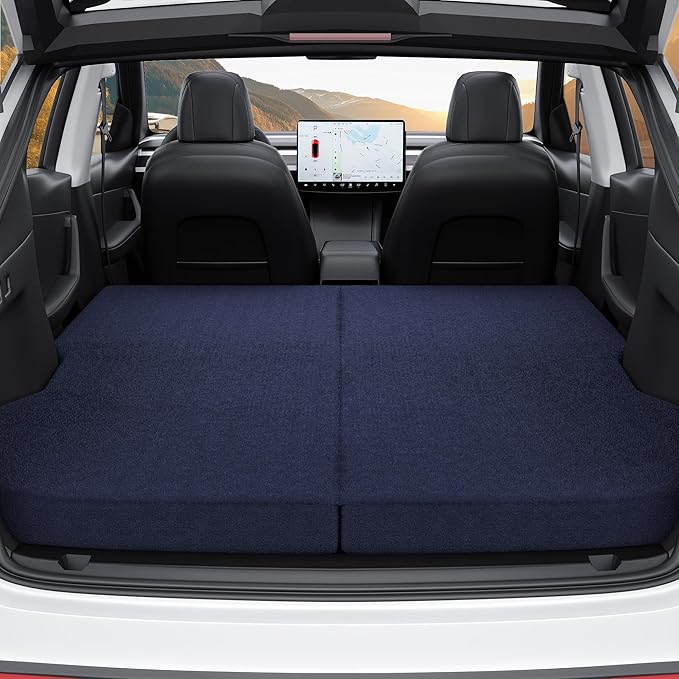 4 Memory Foam Camping Mattress for Tesla Model 3 74 x 43 CertiPUR-US Foam Car Bed Mattress Dark Blue