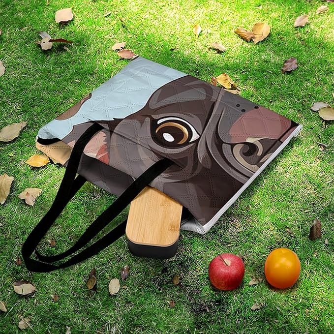 Zipper French Bulldog Dog Cute Style Picnic Mat Suitable for Travel Camping Park Or Home Use