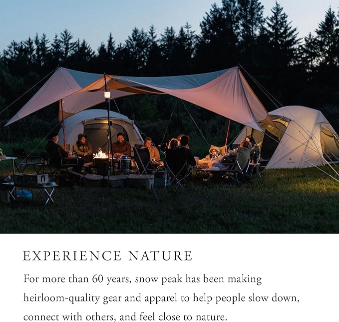 Snow Peak Alpha Breeze Tent Camping Tent Easy Set Up Water Repellent UV-Protective Finish Ivory 4 Person