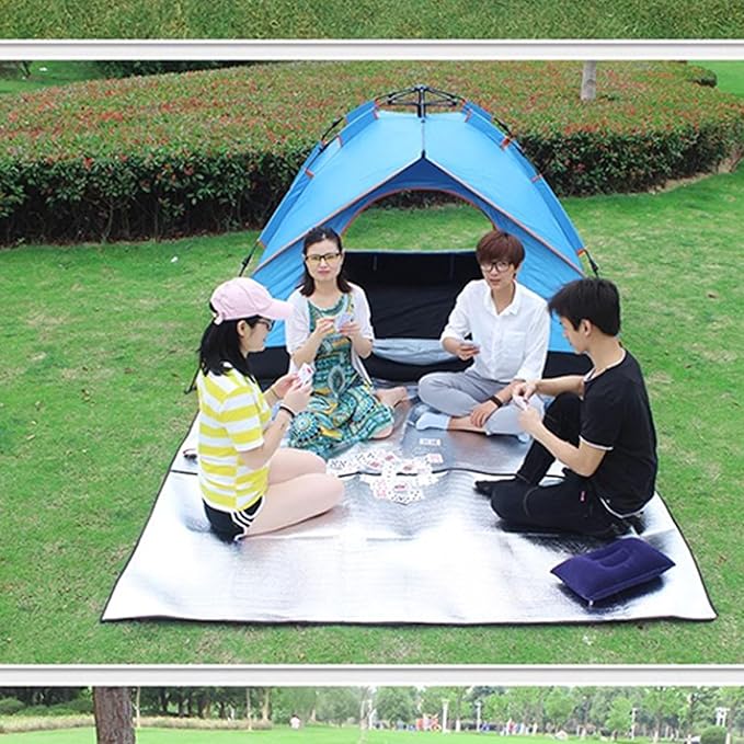 Camping Sleeping Pad Mat Foam Foil Blanket for Camping Foam Pad Insulating Aluminum Foil Mat Tent Pad Thermal Camping Mat Waterproof Aluminum Camping mat Reflecting Heat for Outdoor Camping