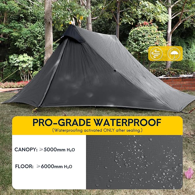 LANSHAN Ultralight Tent 3-Season Backpacking Tent for 1-Person or 2-Person Camping Trekking Kayaking Climbing Hiking