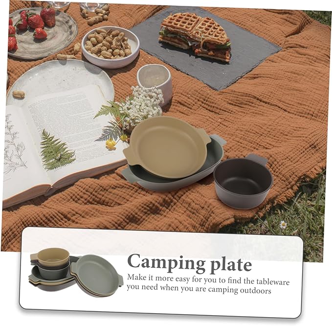 Plastic Dinnerware Camping Plates Bowls Outdoor Serving Dishes Multi-Functional Snack Bowls for Side Dishes Easy Clean