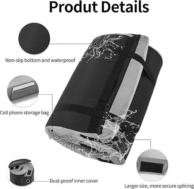 3 Inch Memory Foam Camping Mattress Pad Dual Layer Thick Sleeping Camp Mat for Sleepover Car Tent Portable Roll Up Mattress for Adults with Travel Bag