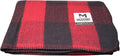 M MCGUIRE GEAR Warm Wool Bunkhouse Plaid Blanket for Camping Home Survival or First-Aid 64 x 90 (Red/Black)