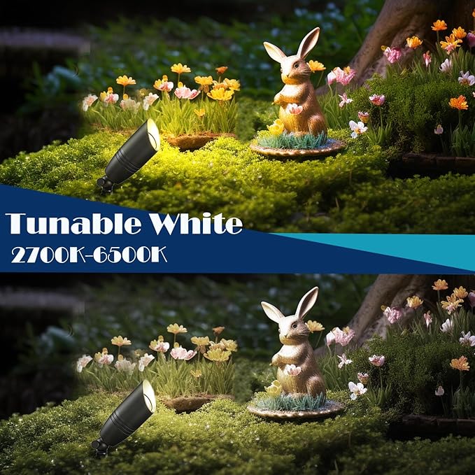 RGB Low Voltage Landscape Lights LED Outdoor Landscape Lighting with Ground StakeColor Changing 12V Outdoor Spot LightsWaterproof Up Lights for Garden Yard