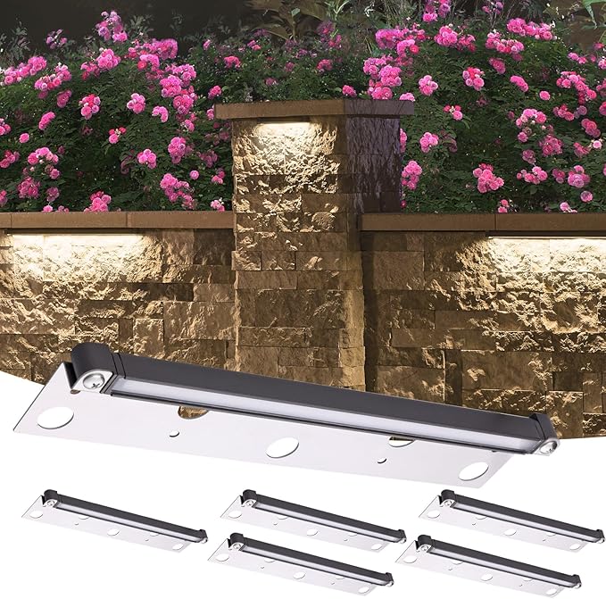 LED Hardscape Light Paver Wall Light 13 Inch 3W 12V Low Voltage Garden Pathway Deck Step Lamp Warm White 2700K Outdoor IP65 Waterproof 6 Pack