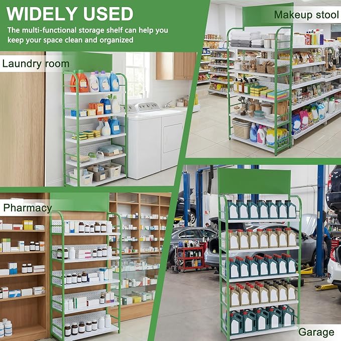 5 Tier Supermarket Large Sample Display Shelf with Signboard Retail Snack Display Rack for Kitchen Office and Convenience Store