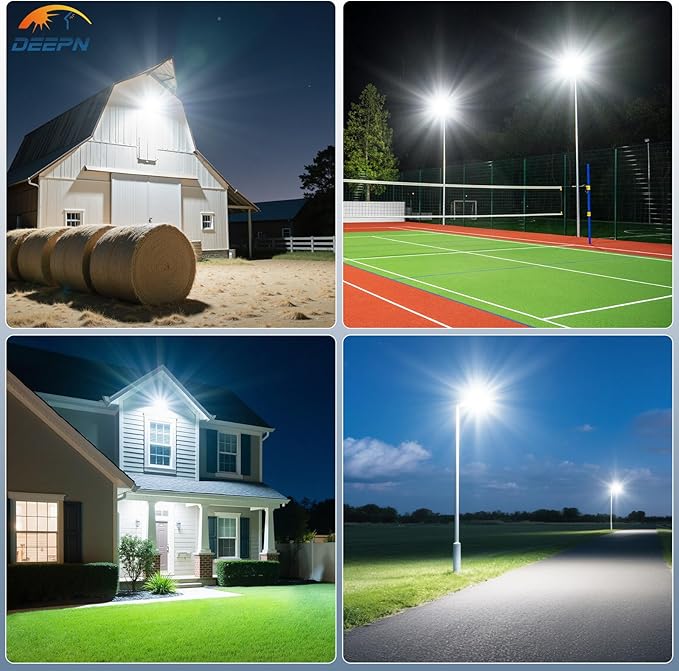 Deepn Solar Street Lights Outdoor 9000W Solar Parking Lot Lights 360000 Lumens Solar Lights Outdoor IP67 Waterproof Dusk to Dawn Motion Sensor Outdoor Lights for Yard with Remote Control