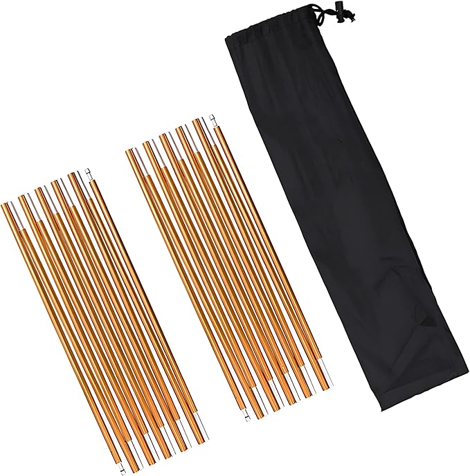 Aluminum Tent Poles Replacement2 Pack 11.8 ft 7001 Alloy Bar Preassembled Tent Accessories for Hiking Camping Supporting Rod Repair Kit