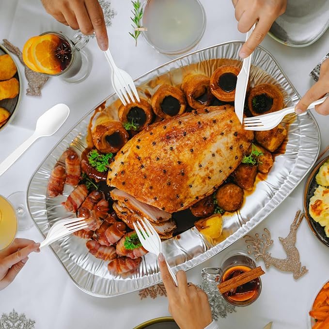 Extra Heavyduty Compostable Forks [200 Count7In] Disposable Cutlery No Plastic Forks Large Biodegradable Utensils Eco Friendly Silverware Serving Flatware for PartyDaily UseBBQPicnic