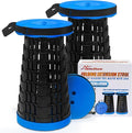 2025 2PCS Upgraded Collapsible Stool Thickened Set Portable Stool Folding Stools Foldable Chair for Camping Fishing Hiking BBQ and Outdoor Activities - Max 500lbs (Blue)