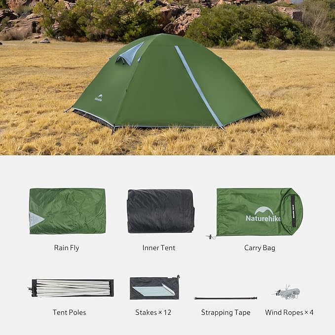 Naturehike Bleik 2-3 Person Camping Tent Waterproof Double Layer Lightweight Backpacking Tents for Camping