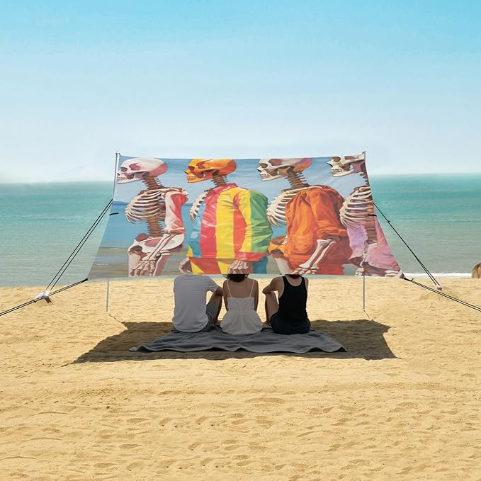 Beach Tent Sun Shelter Color Human Skeletons Lightweight &amp Easy Setup Beach Shade Canopy for Camping Fishing