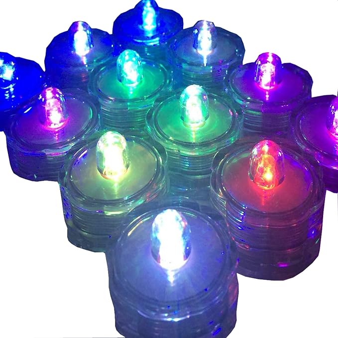 Bright LED Floral Tea Light Submersible Lights for Party Wedding (RGB(Changing Color) 60 Pack)