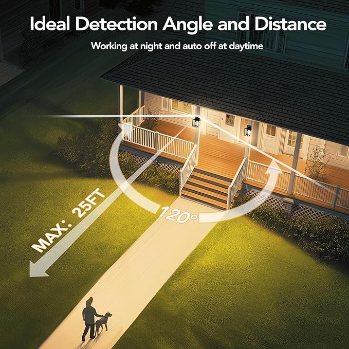 Motion Sensor Outdoor Wall Lights Dusk to Dawn Outdoor Porch Lights For House 2 Pack Exterior Lighting Fixtures with E26 Sockets Black Wall Mounted Waterproof Outside Lanterns For Garage Entryway