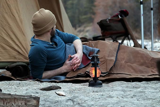 1844 Helko Werk Handmade Waxed Canvas Cowboy Bedroll - Camping Bed Roll with Leather Straps and Zipper - Waterproof Waxed Canvas Portable Bed - Packable Sleeping Bag (Bedroll Olive) #F8761O