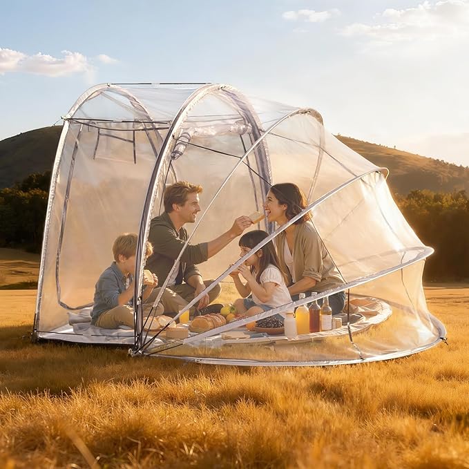 4-Person Sun Tent All Weather Sports Tent Instant Outdoor Bubble Tents Rainproof Camping Sun Shelter Portable Clear Screen Housefor Sport EventCampingFishing Clear