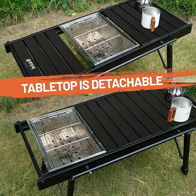 Himalaya IGT Folding Camping Table Portable Outdoor Camp Kitchen System Adjustable Aluminum Foldable Ultralight Lightweight with Bag for Patio BBQ Car Picnic RV