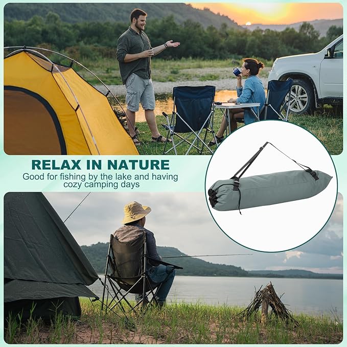 PATIKIL Foldable Camp Chair Replacement Bag Camping Chairs Folding Chair Carry Bag with Adjustable Shoulder Straps for Outdoor Camping Fishing Storage Gray
