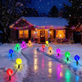 Outdoor Jumbo G40 Christmas Pathway Lights 23FT Connectable Walkway Lights with 12 G80 Multicolor LED Bulbs for Driveway Yard Lawn Garden
