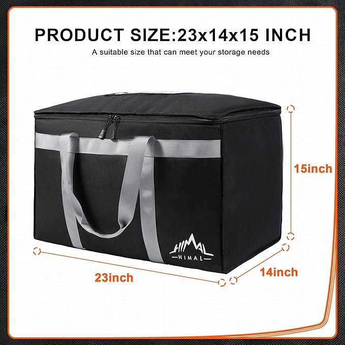 Himal Outdoors Insulated Food Delivery Bag XXXL-23Wx15Hx14D inches Premium Insulated Grocery Bag for HOT/COLD Food Delivery Fit for Uber Eats Doordash Commercial Catering Transportation