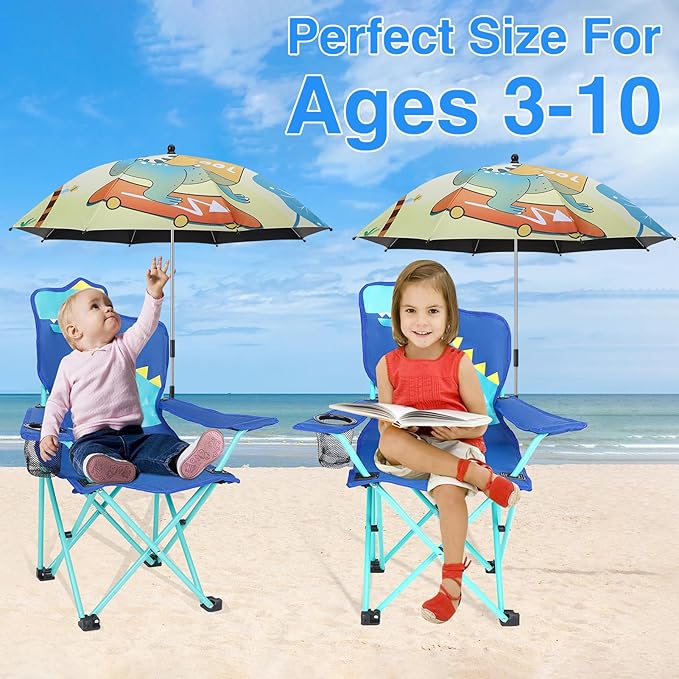 KABOER Kids Outdoor Folding Lawn and Camping Chair with Cup Holder and Carrying Bag Children's Camping Chairs